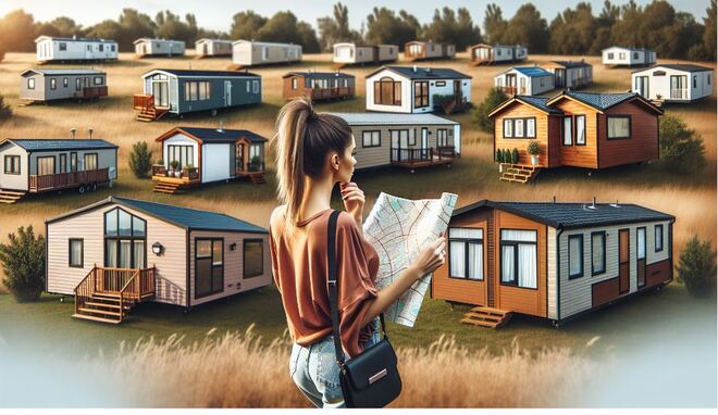 Illustration of a vibrant manufactured home community