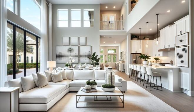 Spacious and stylish interior of a townhome in Lakeland, FL