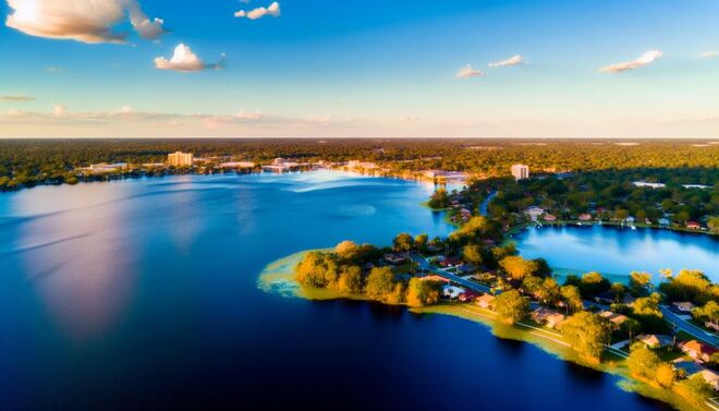 Scenic view of Lake Hollingsworth in Lakeland, Florida