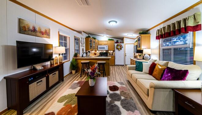 Cozy interior of a mobile home in Winter Haven FL