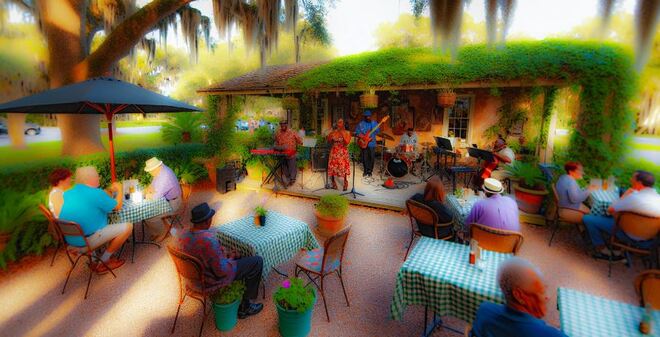 Charming garden bistro with live music in Lakeland Florida