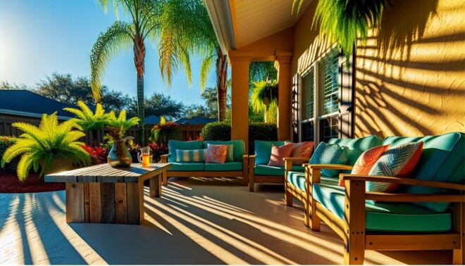 Sunlit outdoor patio in a Florida home