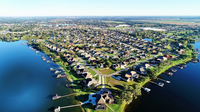 Aerial view of Ruby Lake Winter Haven, FL