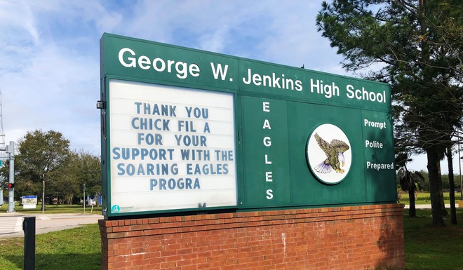 George W Jenkins High School Sign