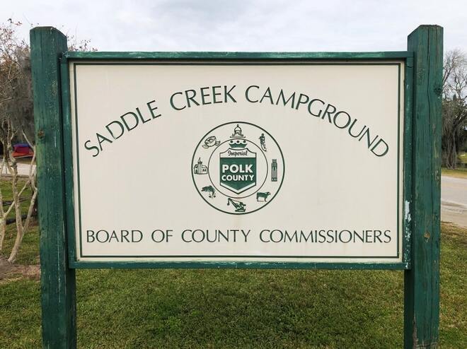 Saddle Creek Park Entrance Sign