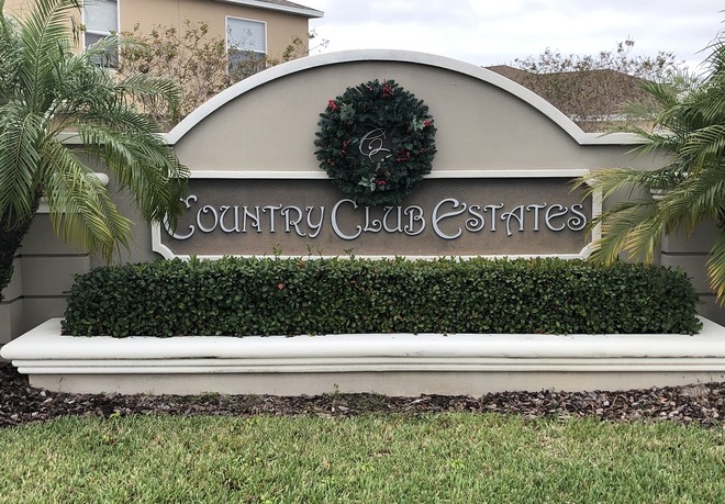 County Club Estates Community Sign